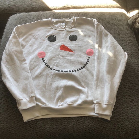 Gildan Large White Preloved Christmas Sweater - Picture 1 of 3